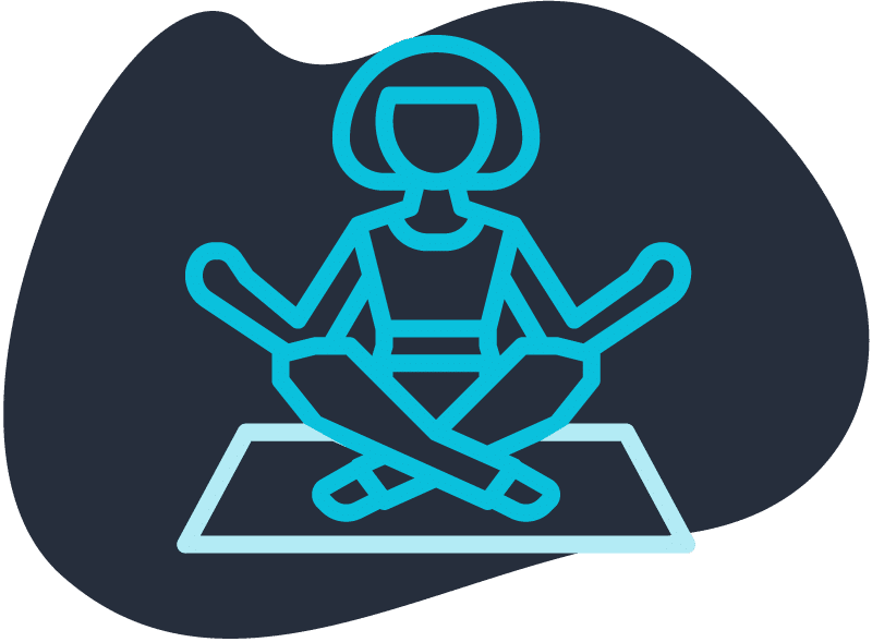 An illustration of a person doing yoga